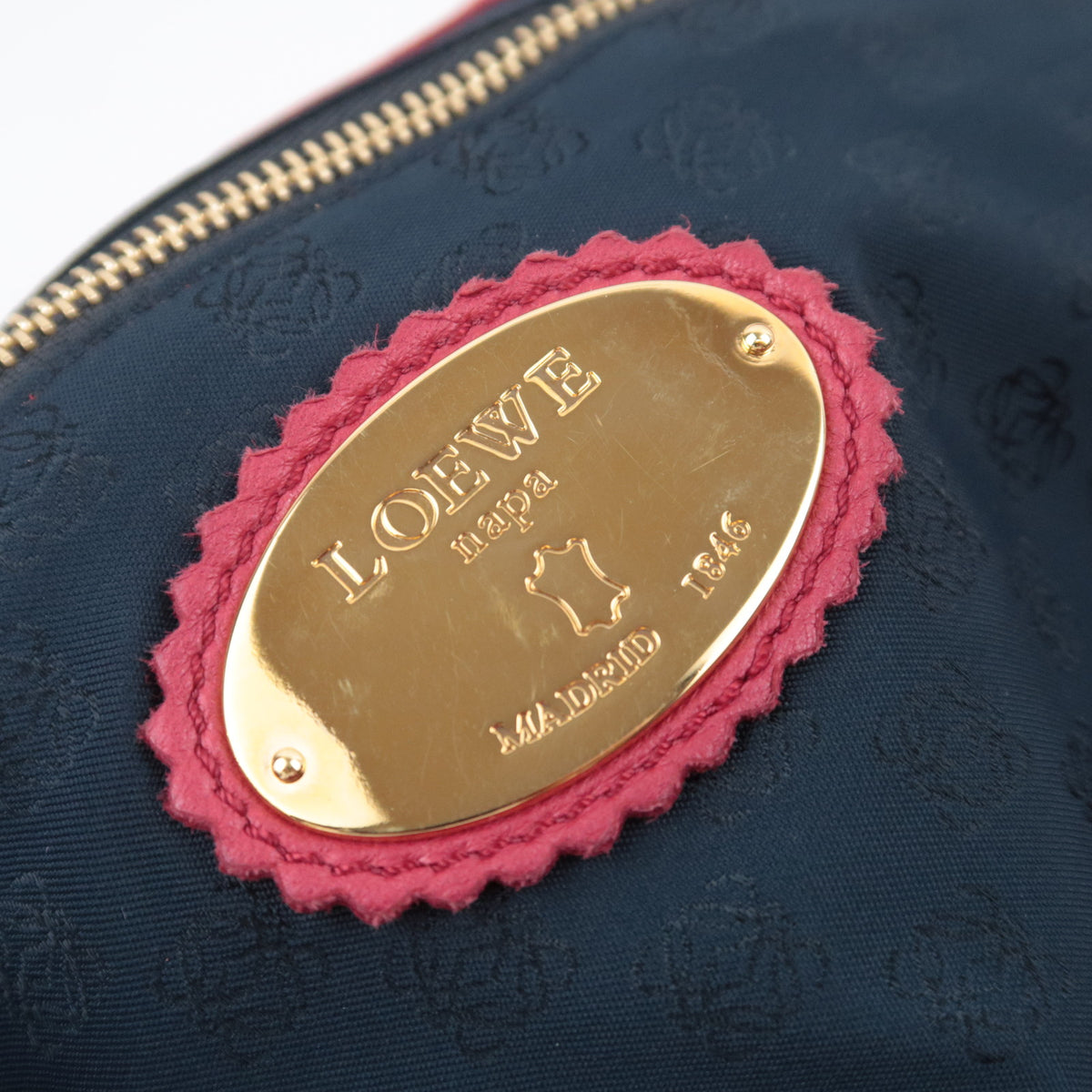 LOEWE Nappa Aire Anagram Leather Handbag Red