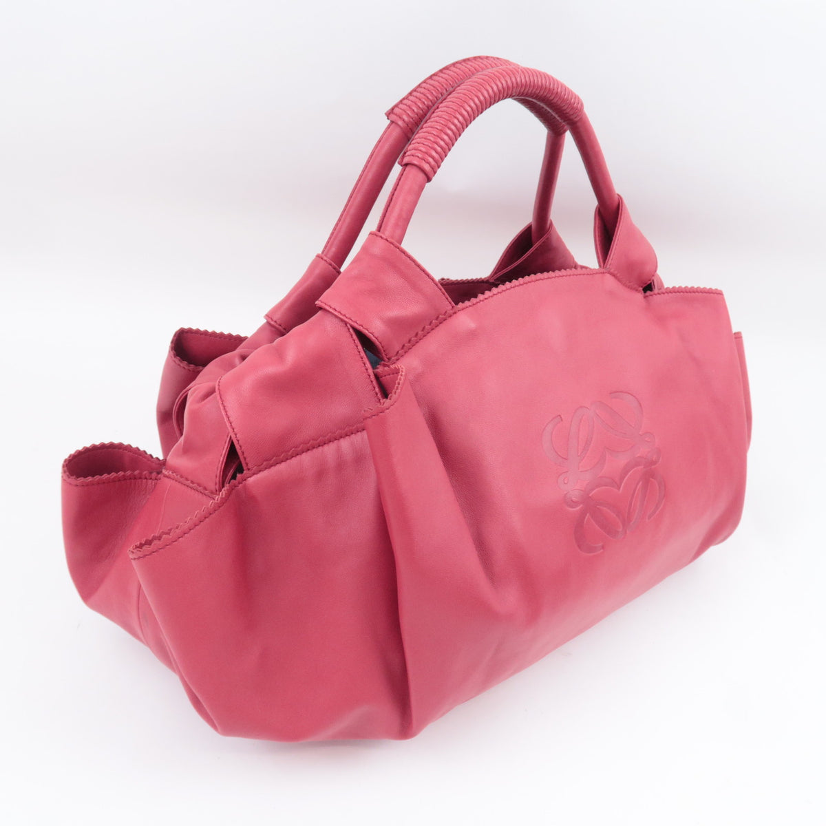 LOEWE Nappa Aire Anagram Leather Handbag Red