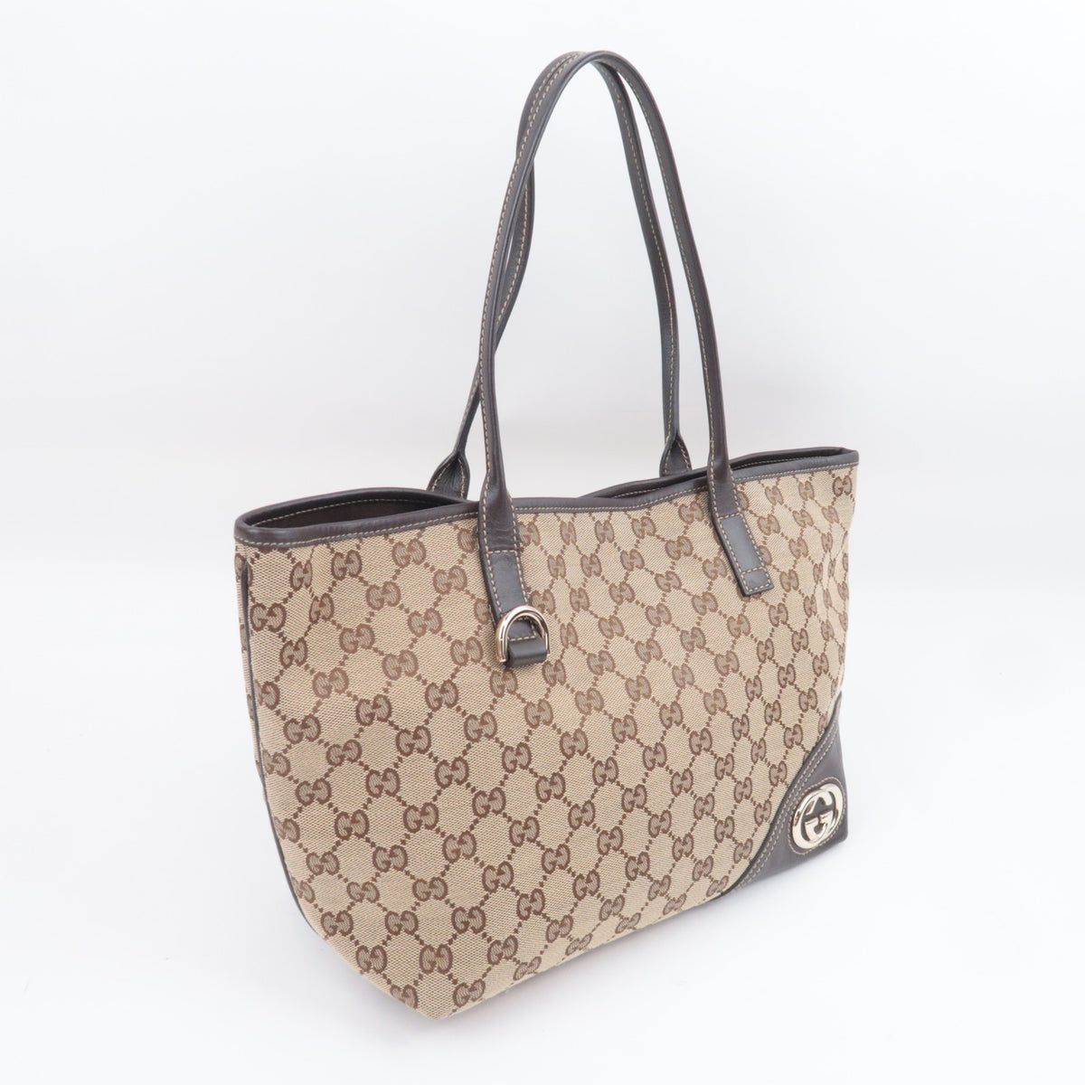 GUCCI New Britt GG Canvas Tote Bag Beige 169946
