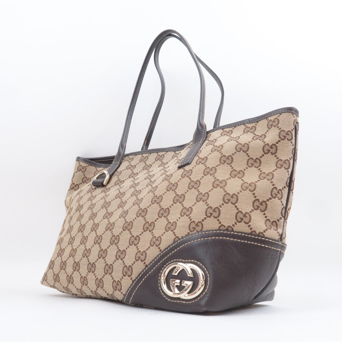GUCCI New Britt GG Canvas Tote Bag Beige 169946
