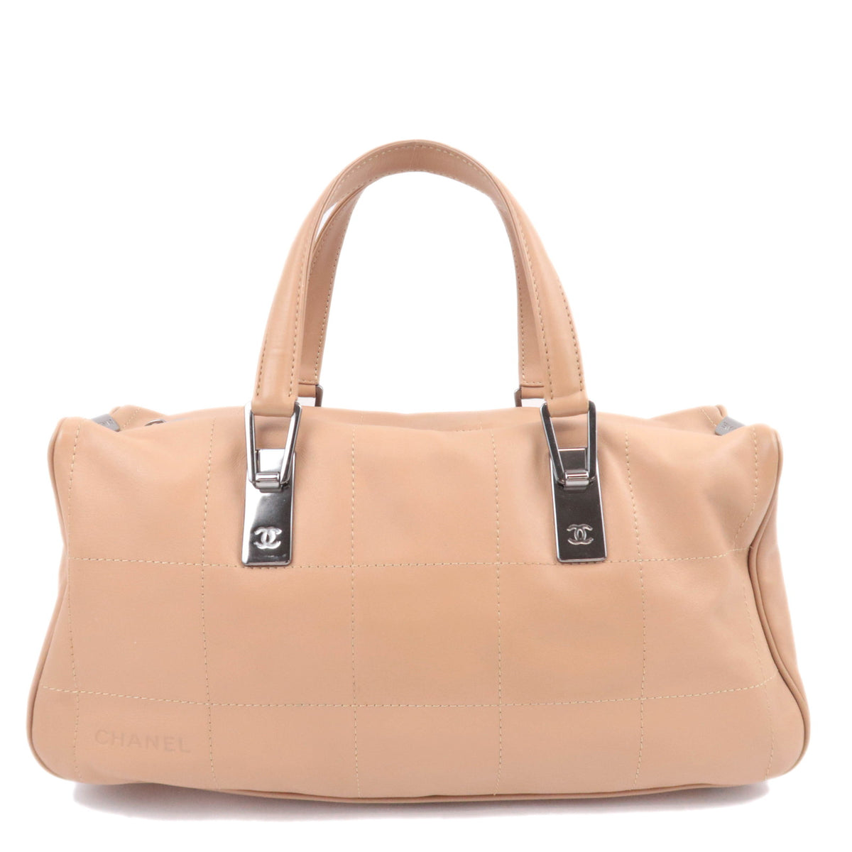 CHANEL Chocolate Bar Beige Leather Bag93477