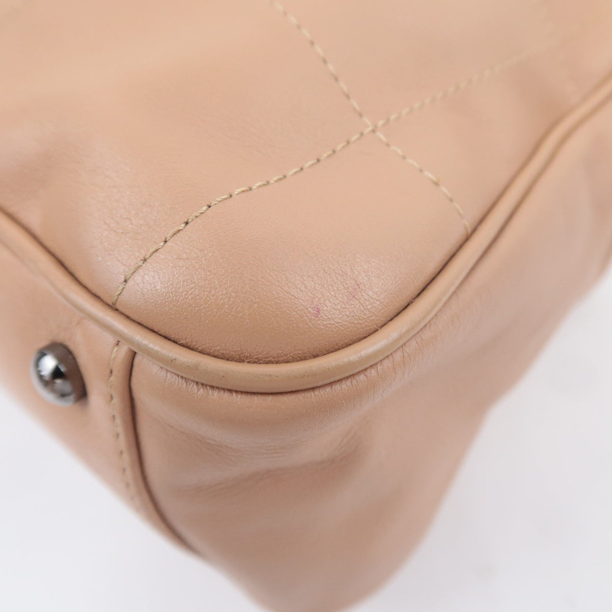 CHANEL Chocolate Bar Beige Leather Bag
