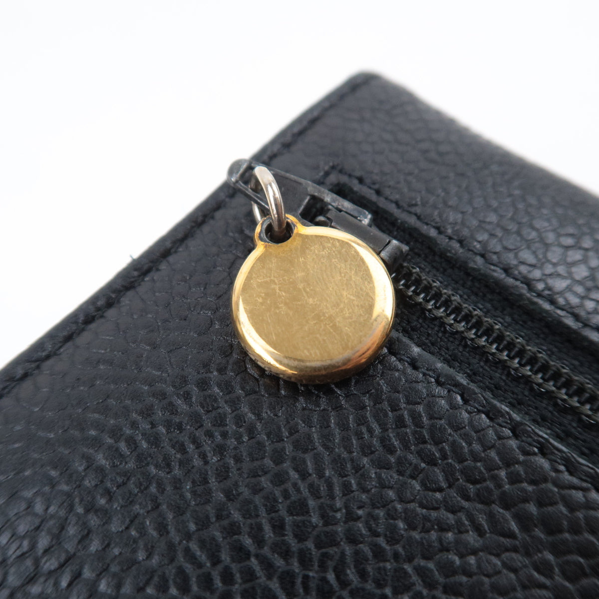 CHANEL Coco Mark Bi-Fold Long Flap Wallet Caviarskin Black