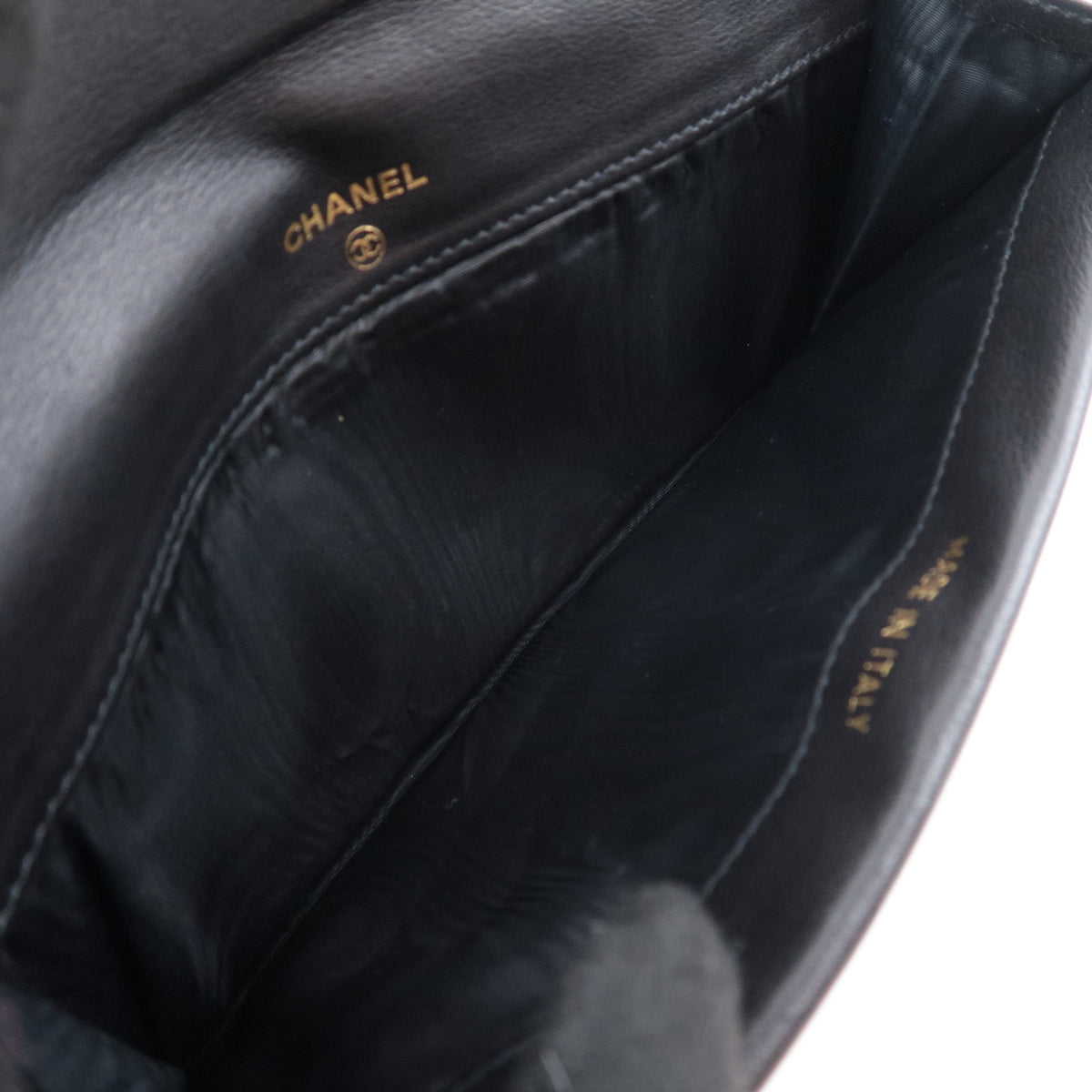 CHANEL Coco Mark Bi-Fold Long Flap Wallet Caviarskin Black