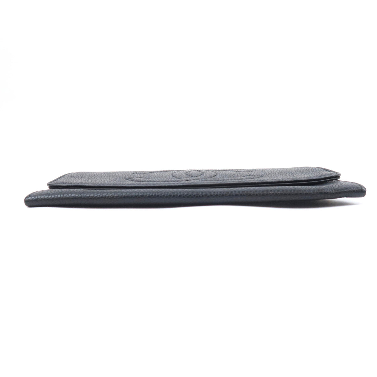 CHANEL Coco Mark Bi-Fold Long Flap Wallet Caviarskin Black