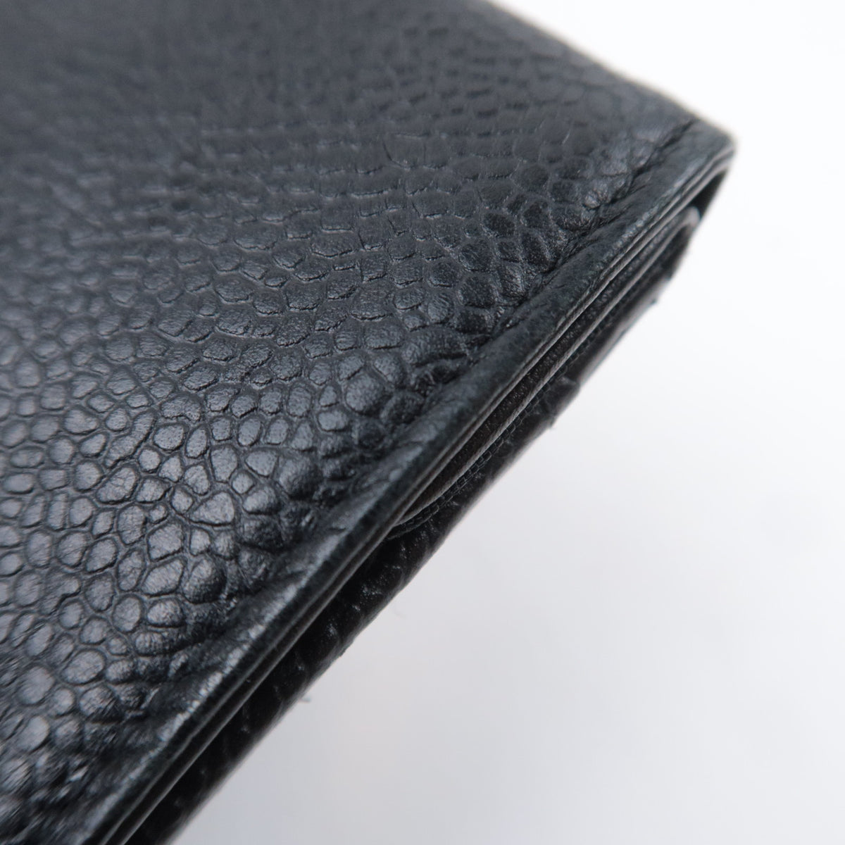 CHANEL Coco Mark Bi-Fold Long Flap Wallet Caviarskin Black