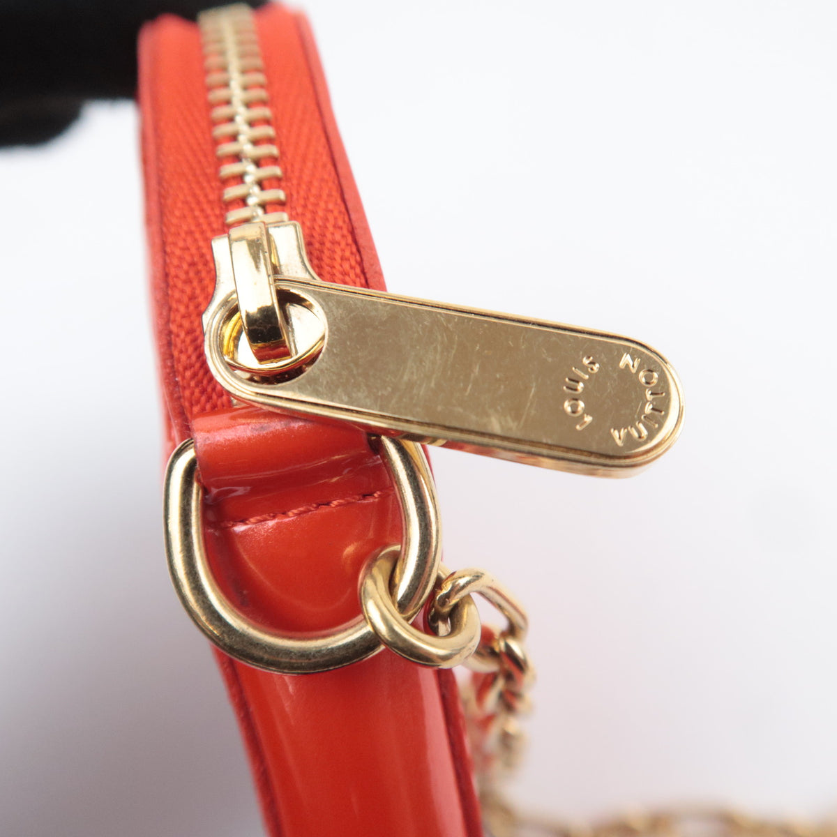 Louis Vuitton Monogram Vernis Porte Monnaie Coeur Orange Sunset M93658