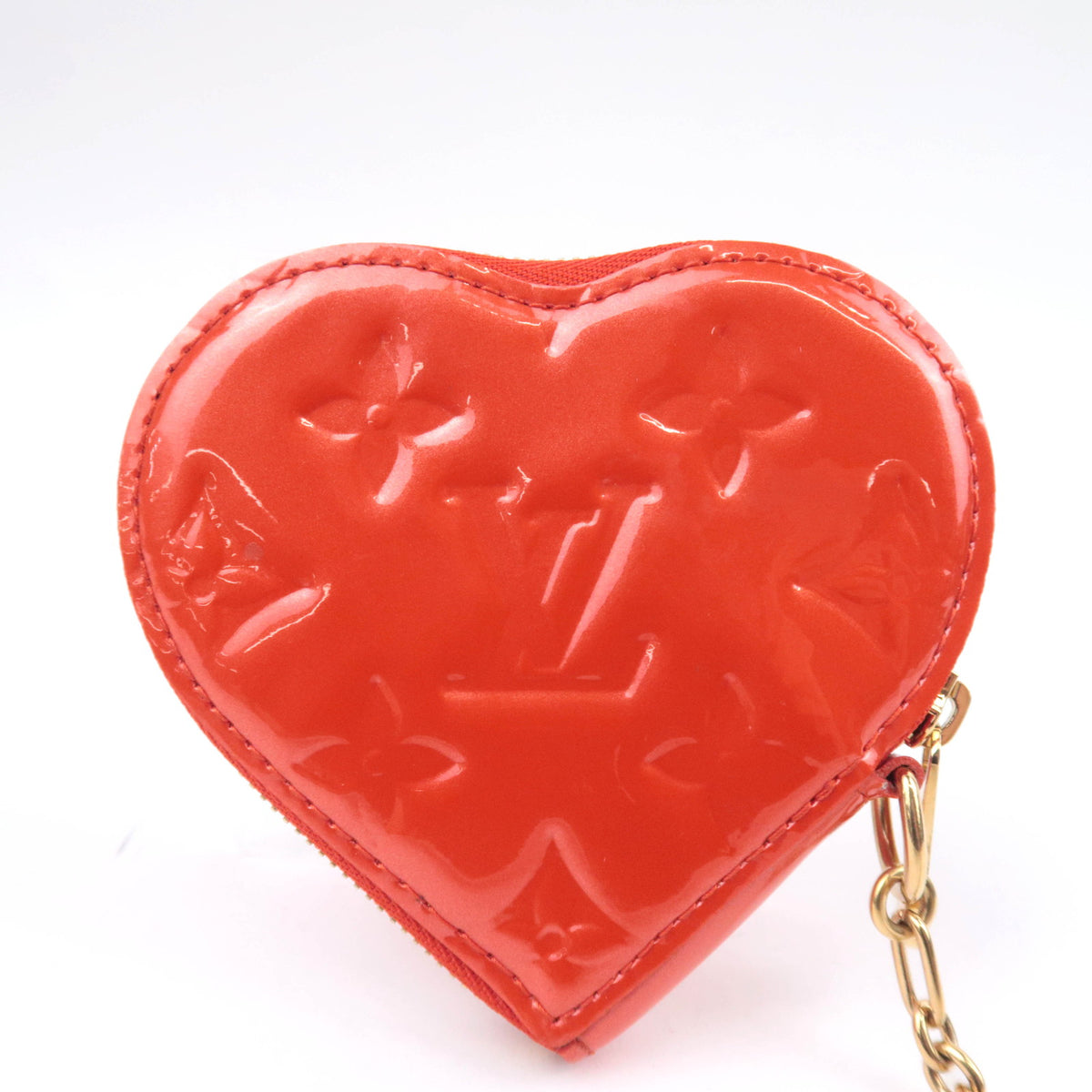 Louis Vuitton Monogram Vernis Porte Monnaie Coeur Orange Sunset M93658