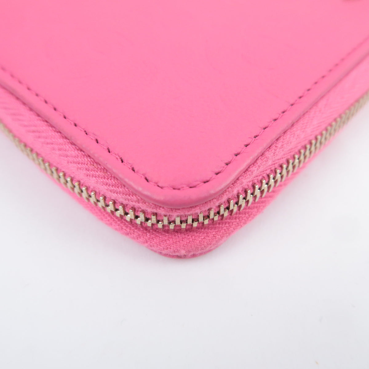 CHANEL Camellia Zip Around Leather Long Wallet