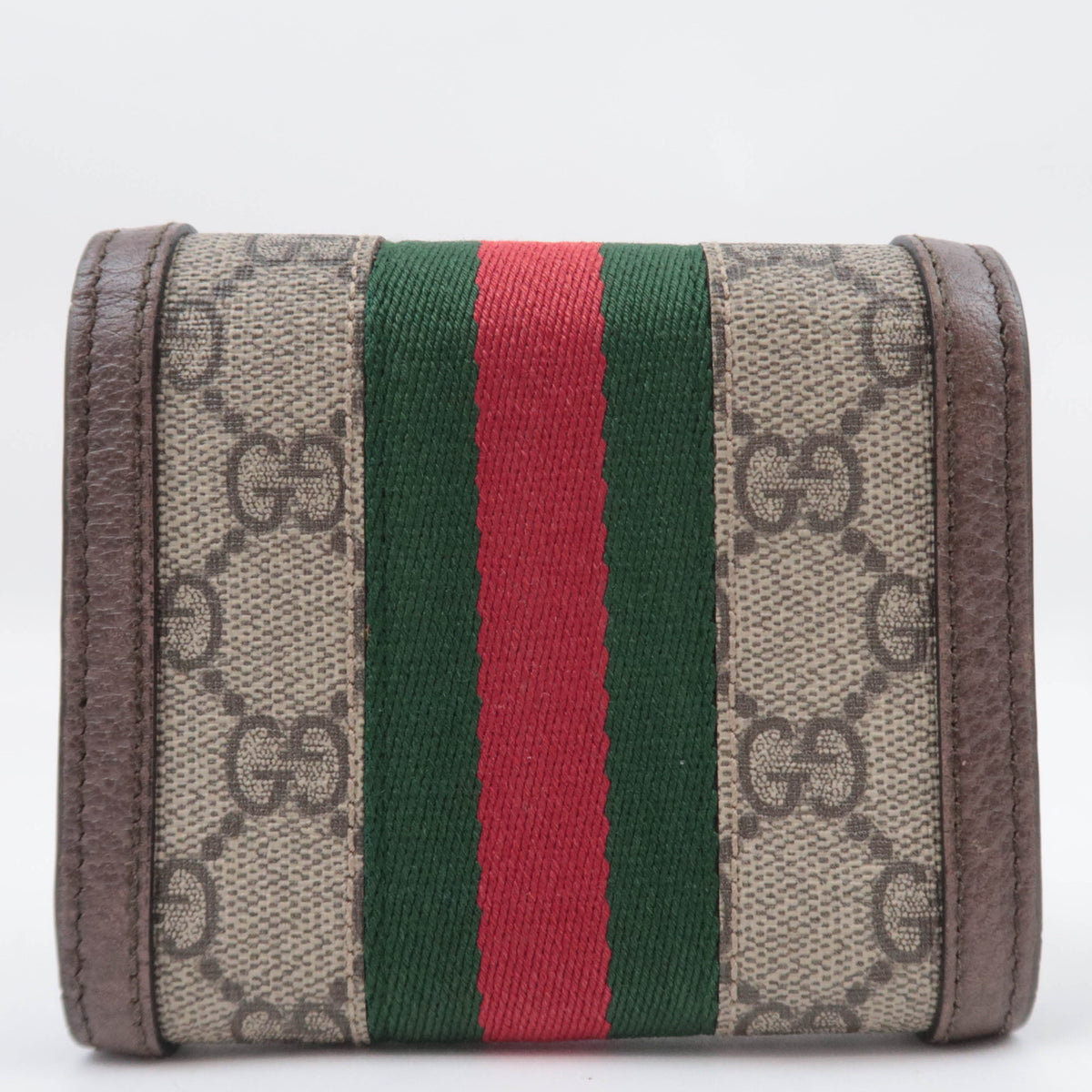 GUCCI Ophidia Sherry GG Supreme Tri-Fold Wallet 523174