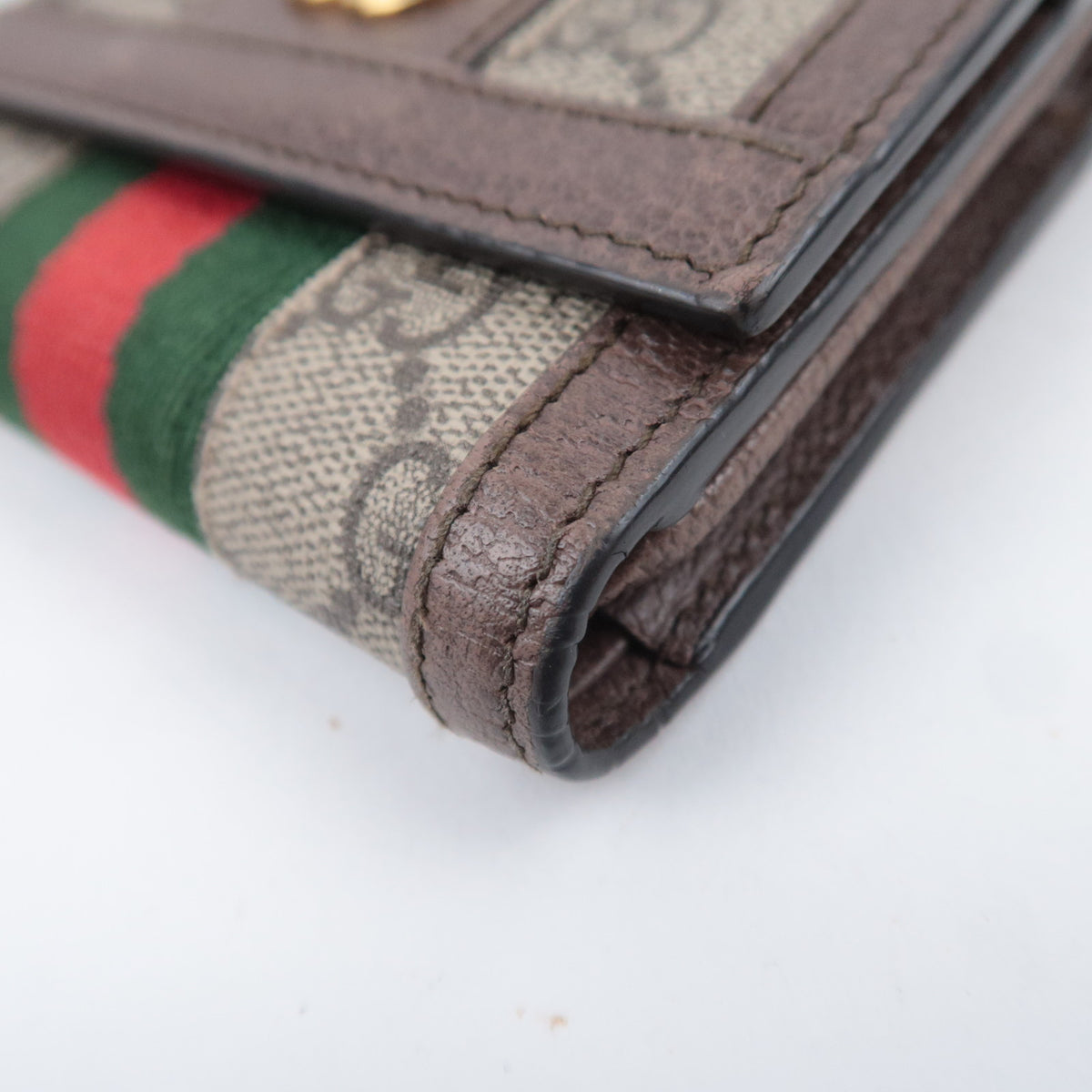 GUCCI Ophidia Sherry GG Supreme Tri-Fold Wallet 523174