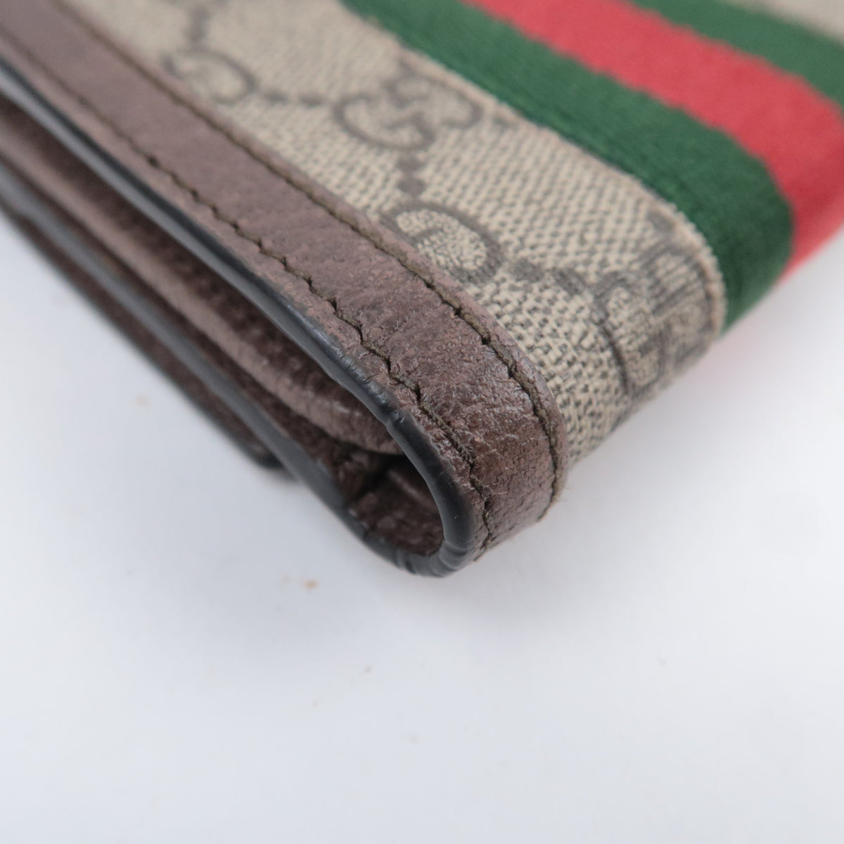 GUCCI Ophidia Sherry GG Supreme Tri-Fold Wallet 523174