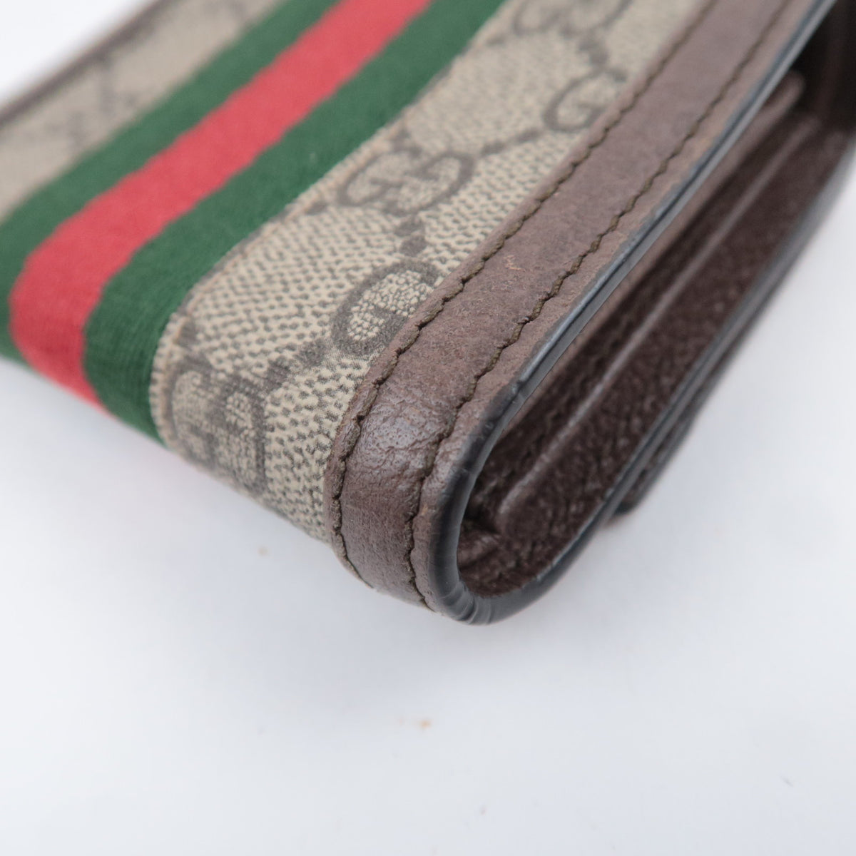 GUCCI Ophidia Sherry GG Supreme Tri-Fold Wallet 523174