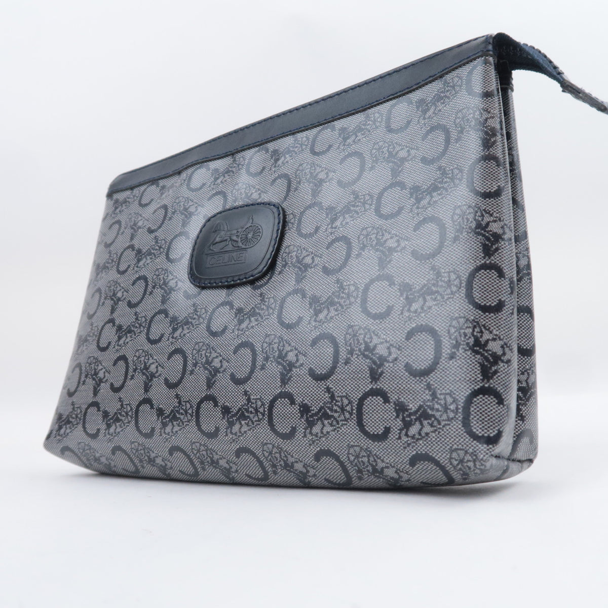 CELINE C Macadam Horse Carriage Clutch Bag