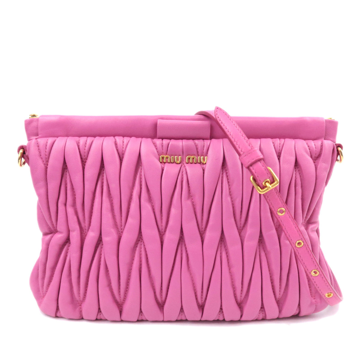MIU MIU Matelasse 2Way Flat Shoulder Bag Clutch Bag RP035693545