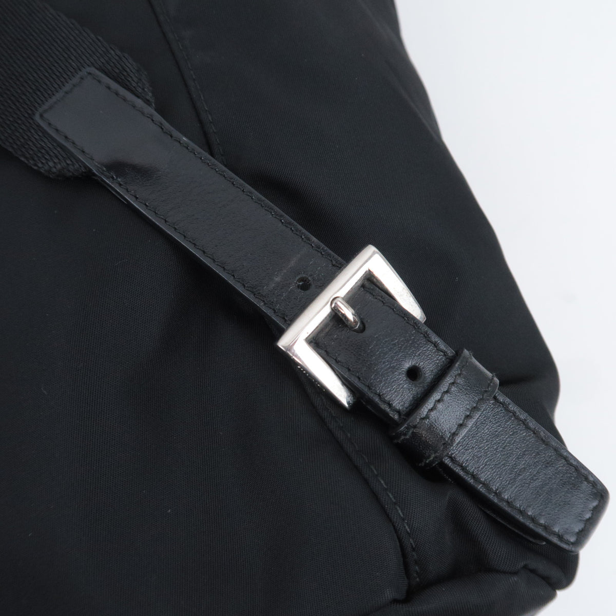 PRADA Nylon Leather Drawstring Backpack