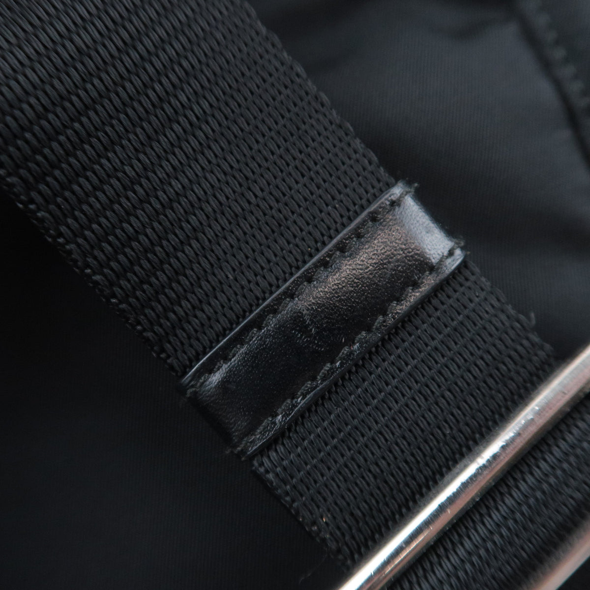 PRADA Nylon Leather Drawstring Backpack