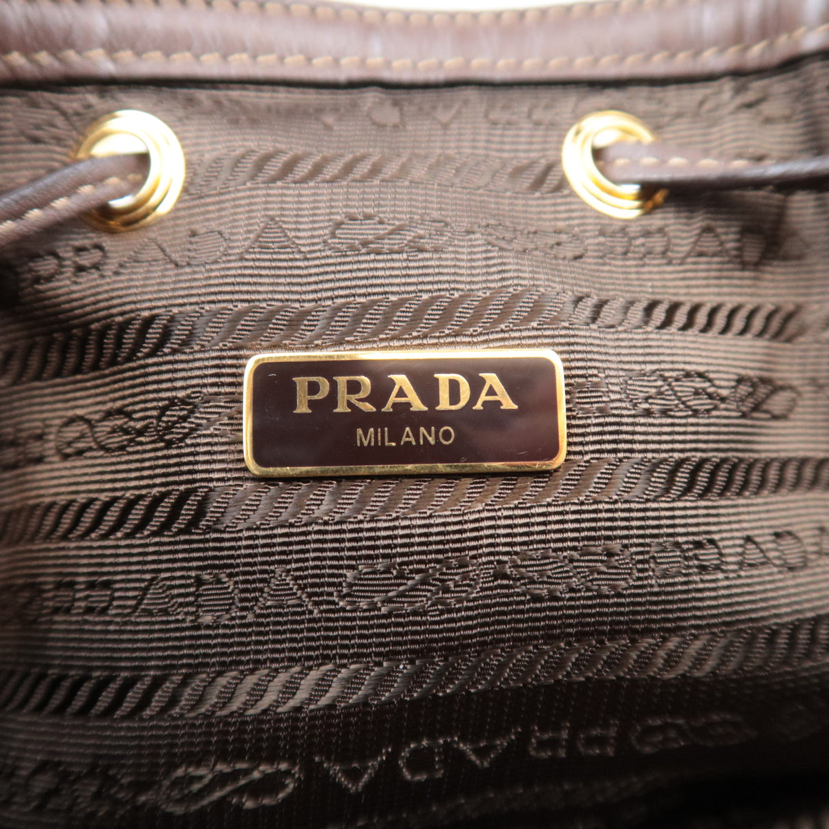 PRADA Logo Jacquard 2Way Small Handbag