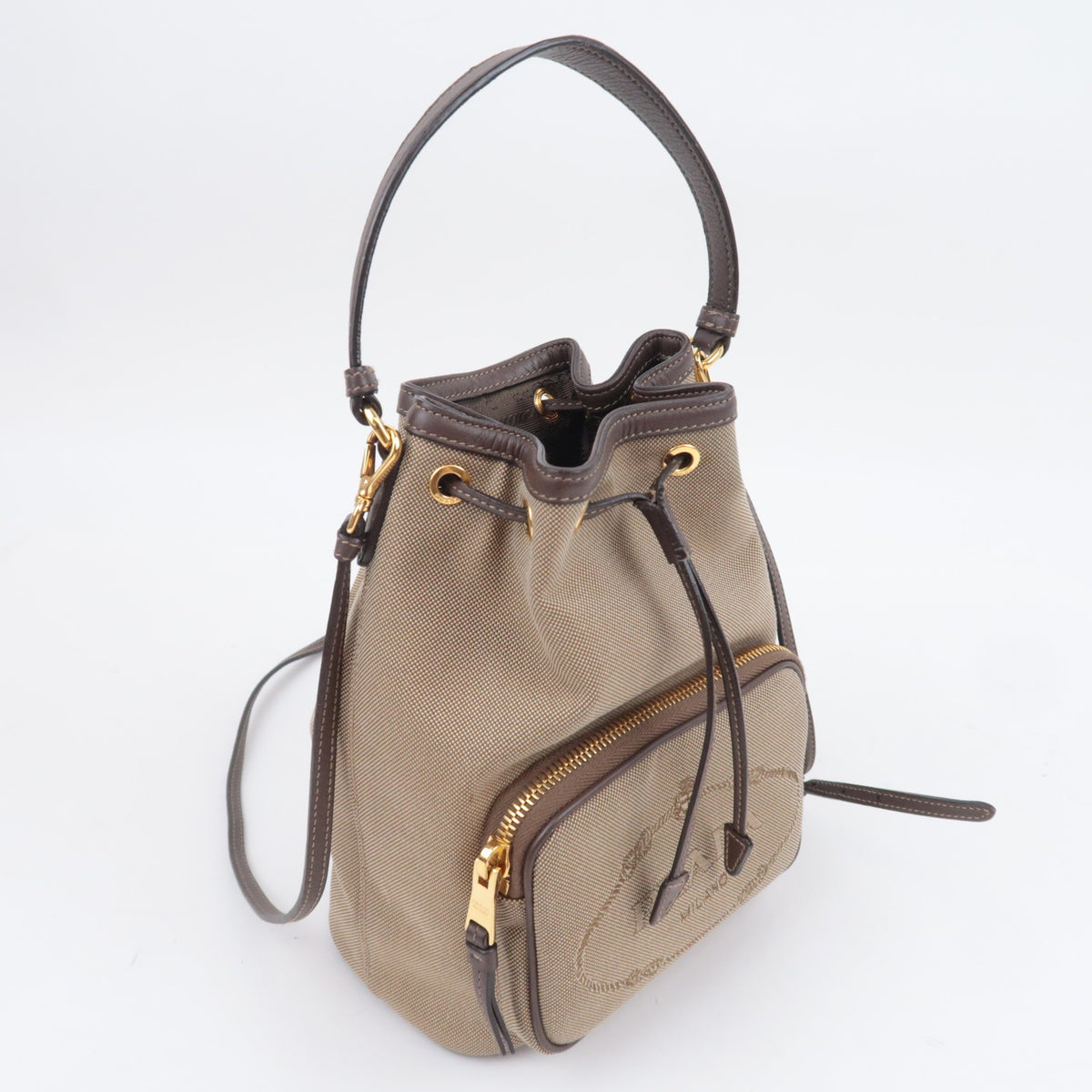 PRADA Logo Jacquard 2Way Small Handbag