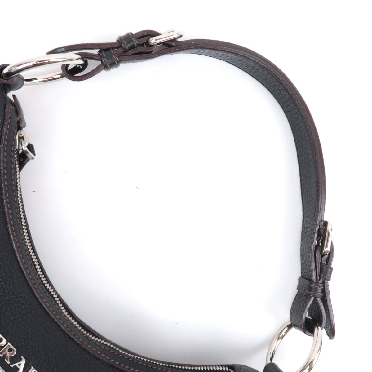 PRADA Leather Hobo Shoulder Bag