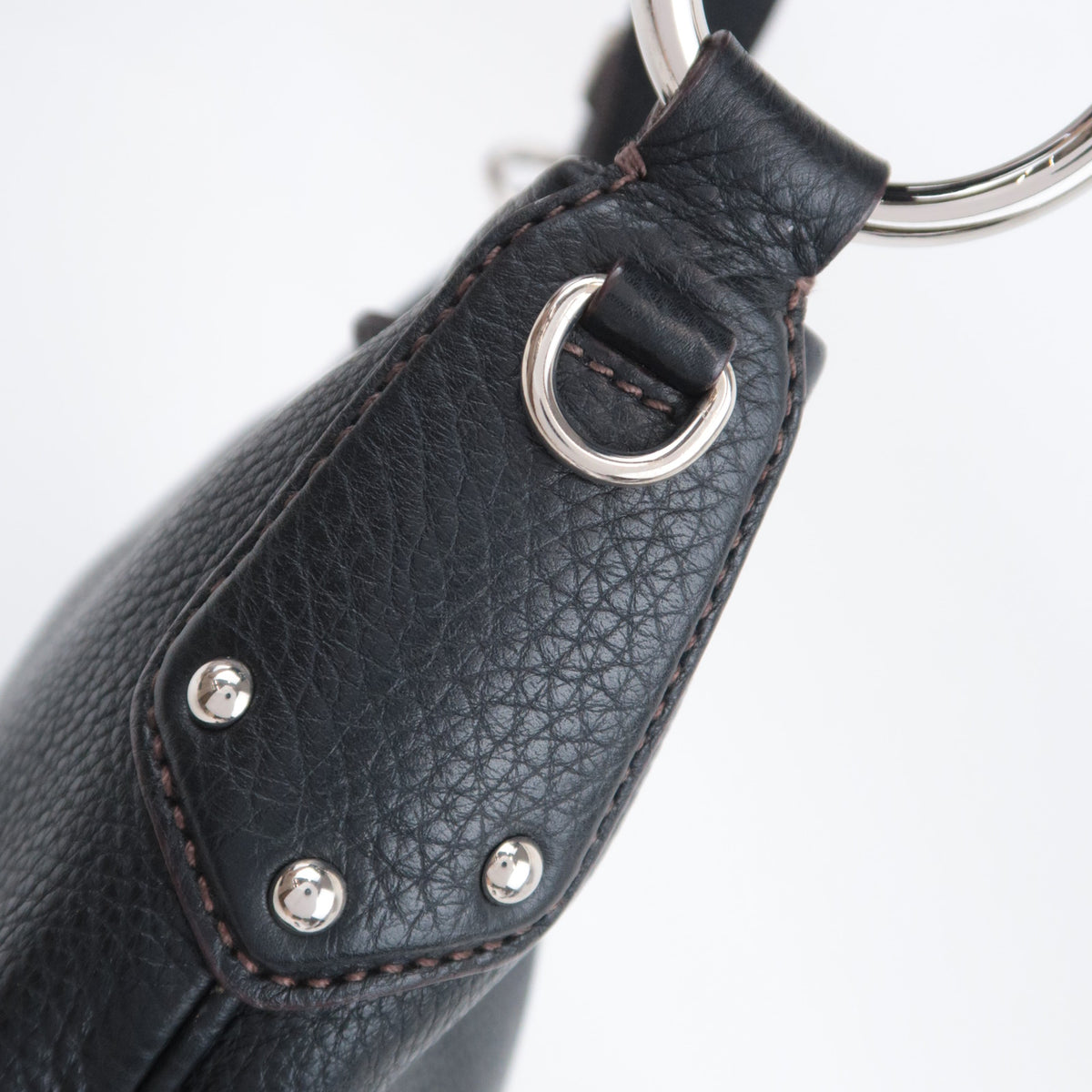 PRADA Leather Hobo Shoulder Bag