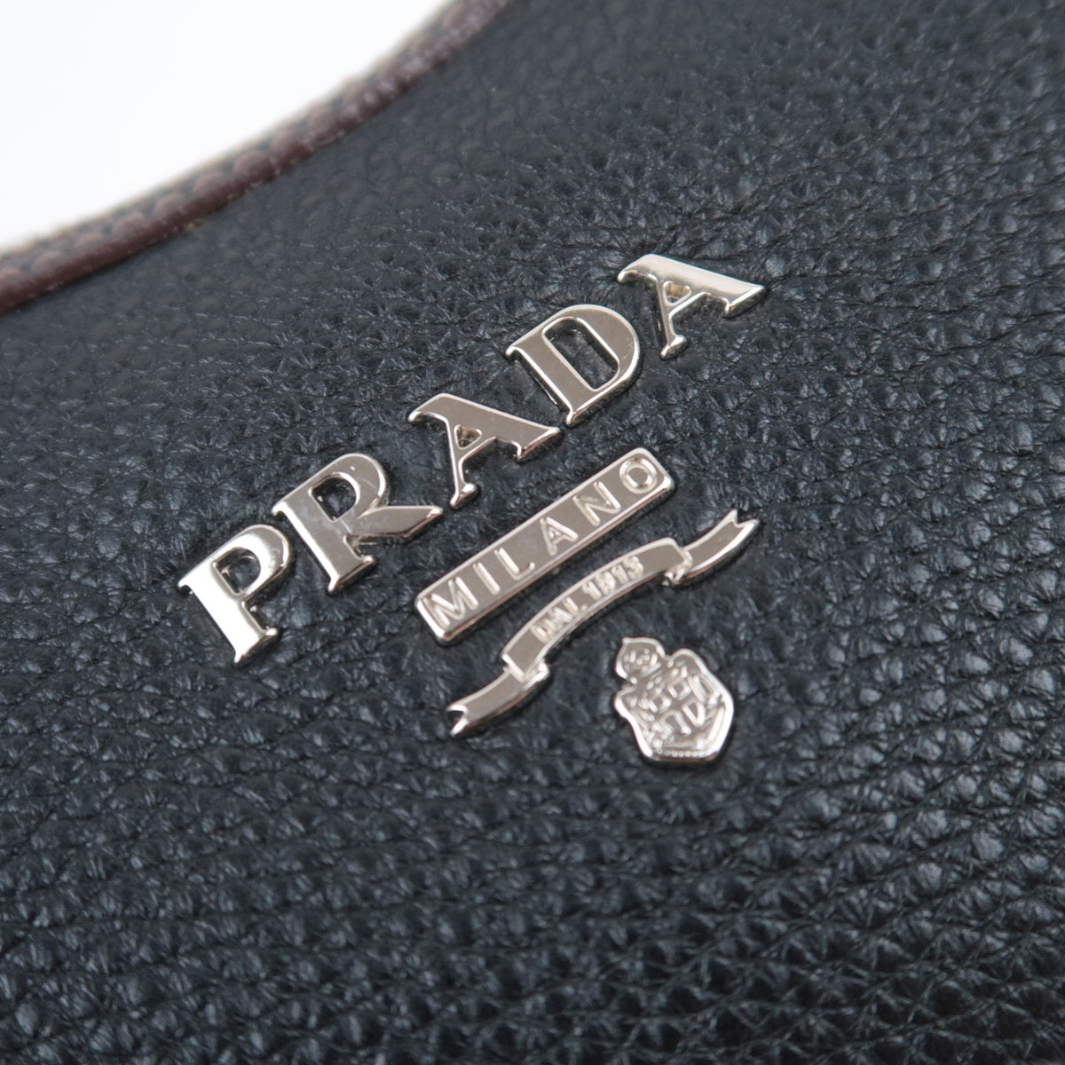 PRADA Leather Hobo Shoulder Bag