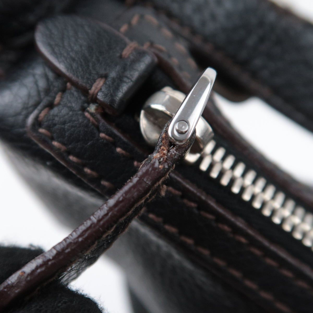 PRADA Leather Hobo Shoulder Bag