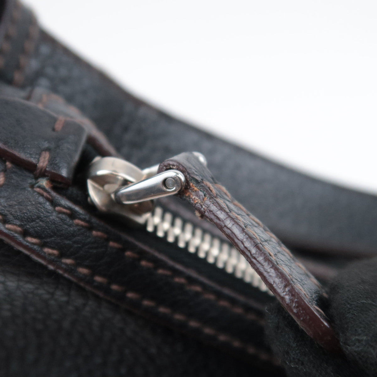 PRADA Leather Hobo Shoulder Bag