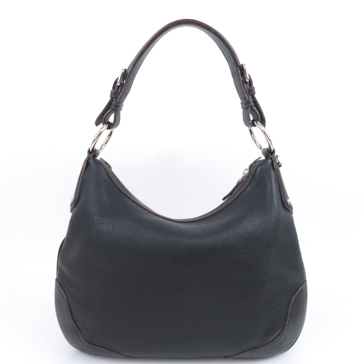 PRADA Leather Hobo Shoulder Bag