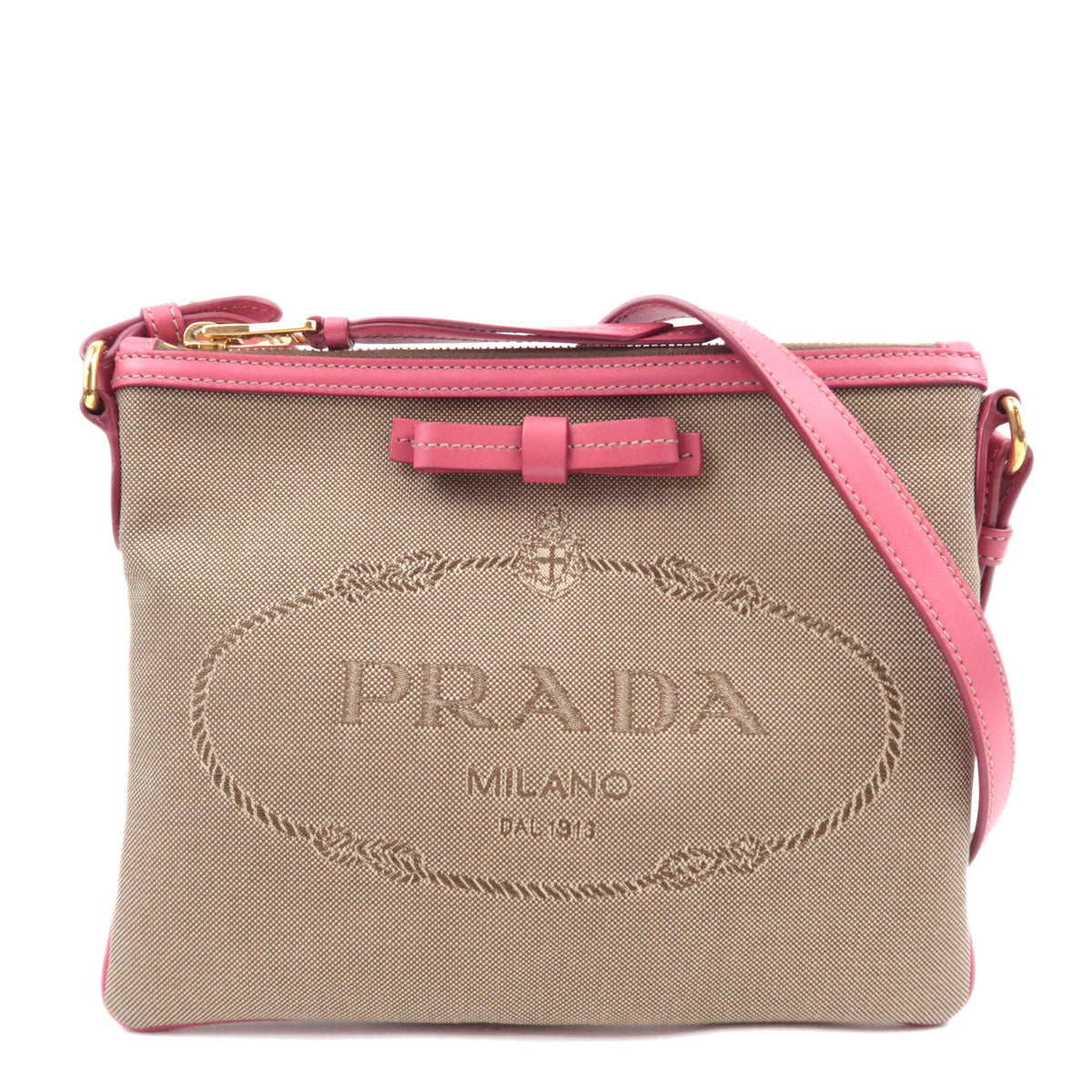 PRADA Logo Jacquard Shoulder Bag93640