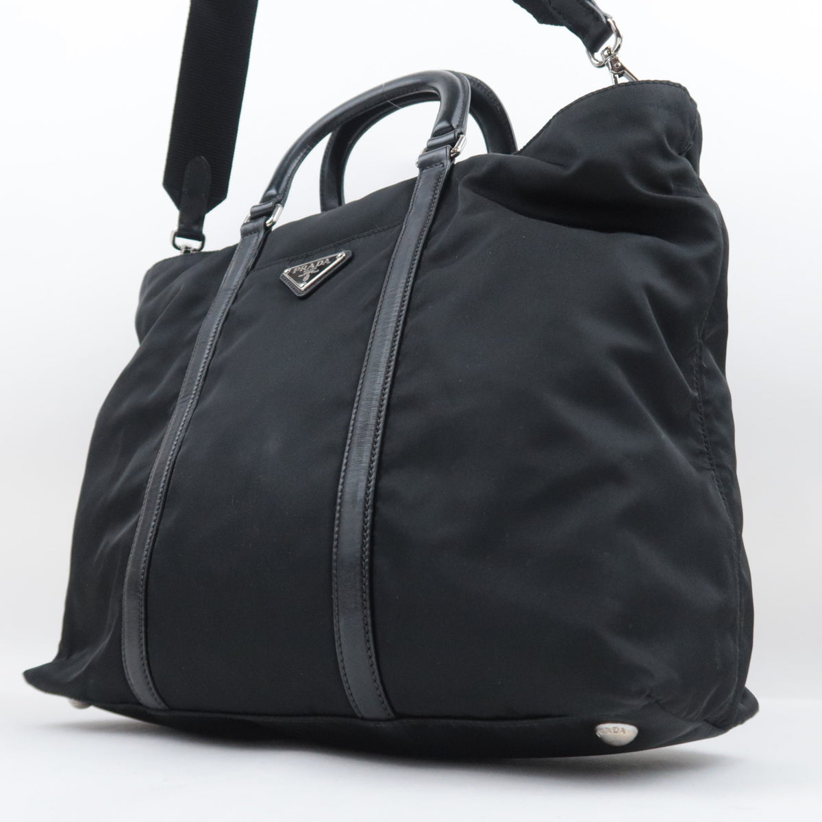 PRADA 2Way Nylon Leather Handbag