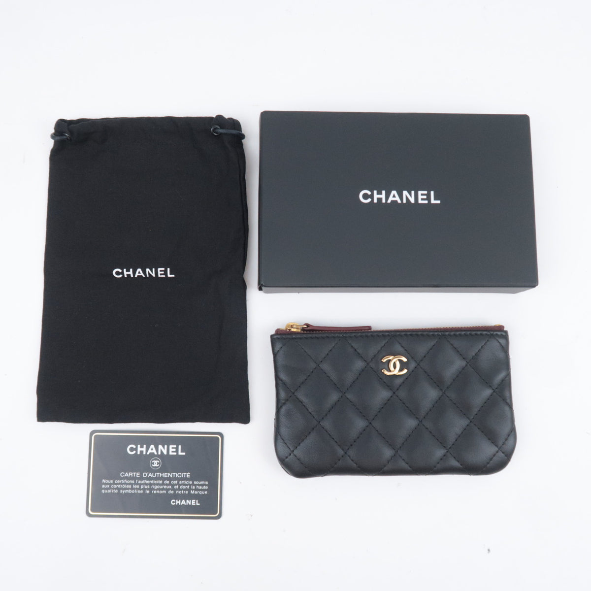 CHANEL Matelasse Mini Flat Pouch
