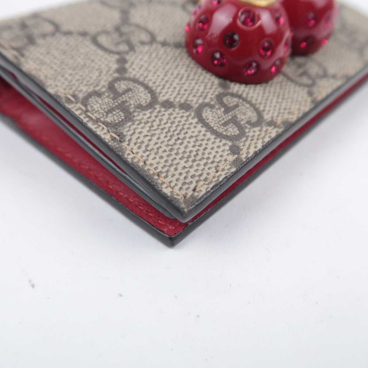 GUCCI GG Supreme Cherry Bi-Fold Wallet 476050