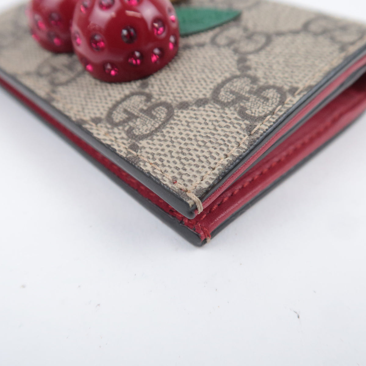 GUCCI GG Supreme Cherry Bi-Fold Wallet 476050