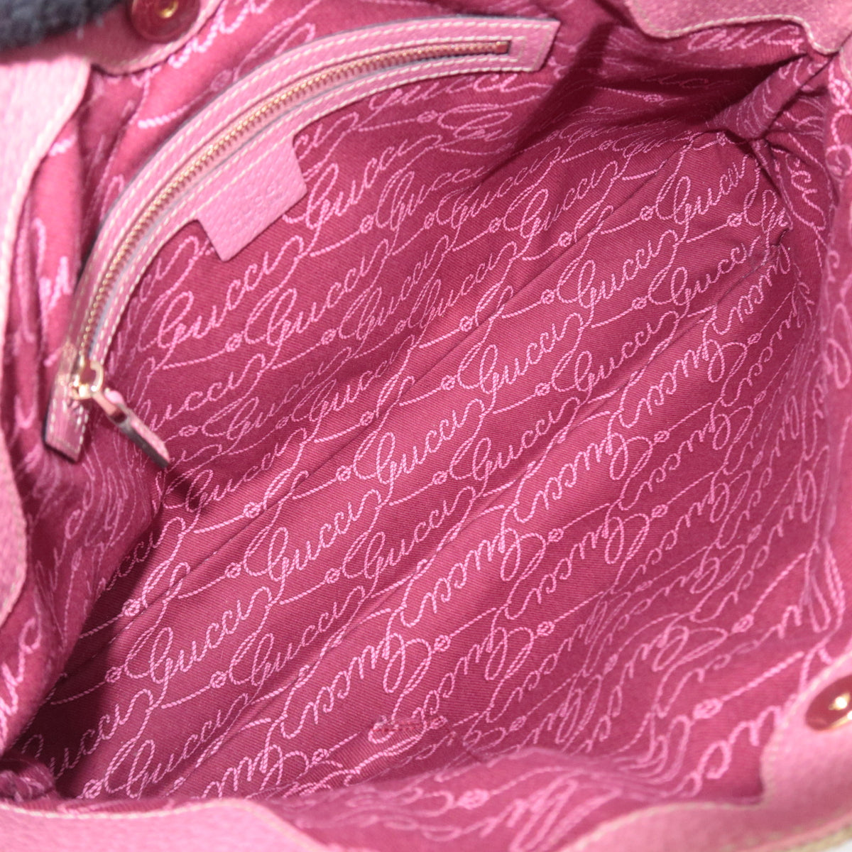 GUCCI GG Canvas Tote Bag Pink Leather Trim Shoulder Handbag 163288