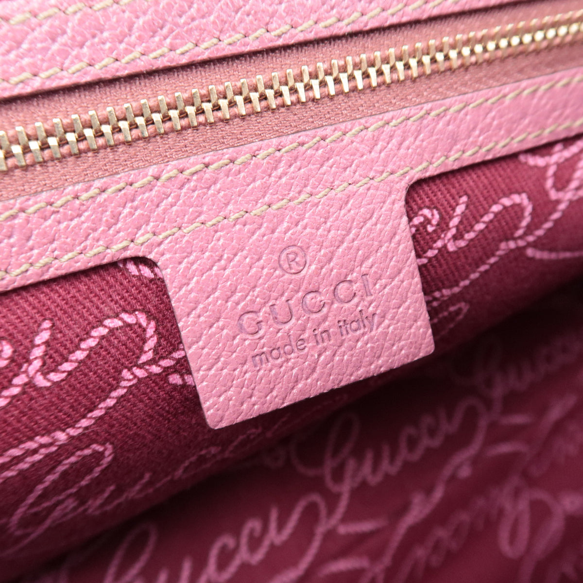GUCCI GG Canvas Tote Bag Pink Leather Trim Shoulder Handbag 163288