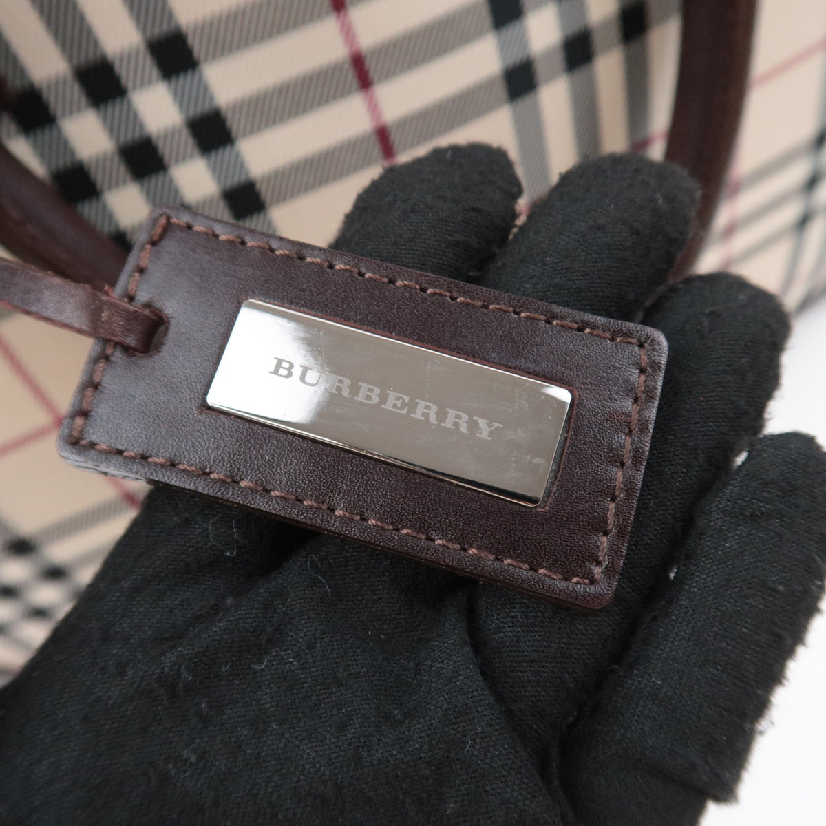 BURBERRY Nova Plaid Handbag Business Bag