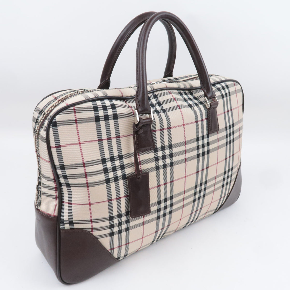 BURBERRY Nova Plaid Handbag Business Bag