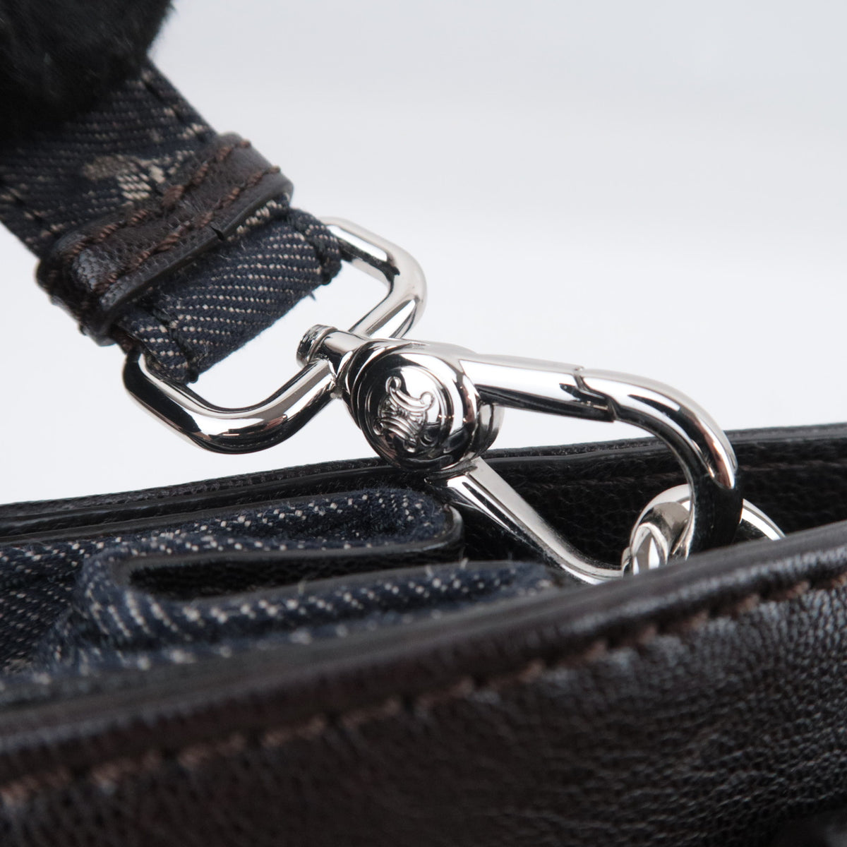 CELINE Paris Macadam 2-Way Denim Handbag