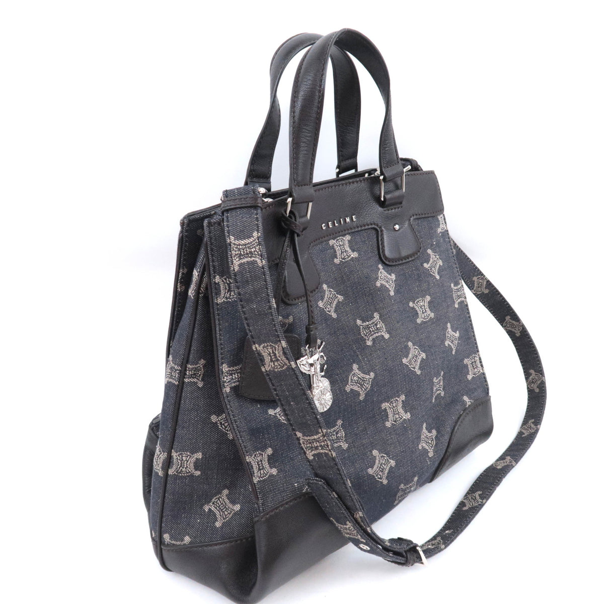CELINE Paris Macadam 2-Way Denim Handbag