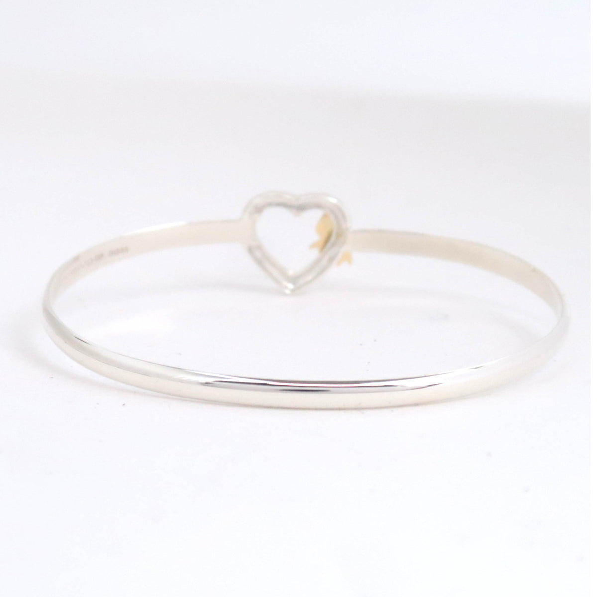 Tiffany&Co. Heart With Bow Bangle Bracelet 8.9g SV925 750YG