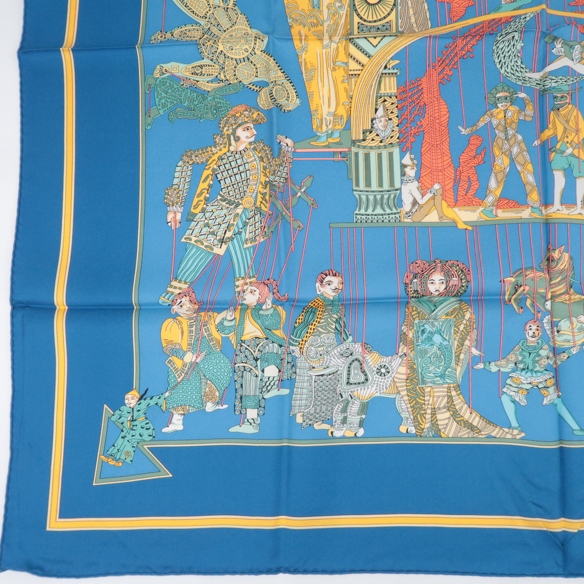 HERMES Carre 90 Scarf LE TEMPS des MARIONNETTES