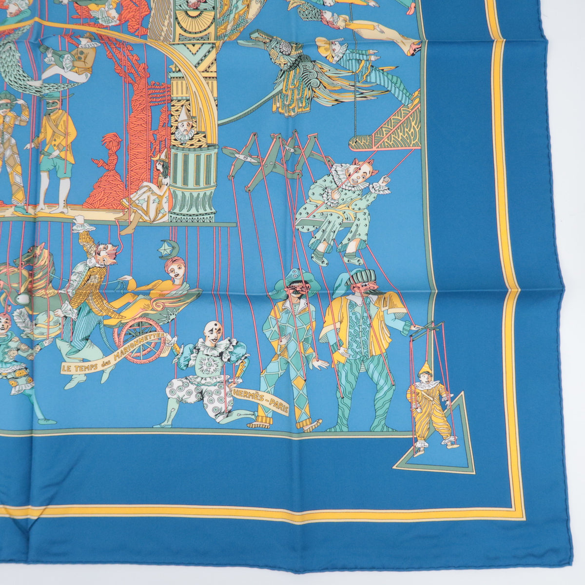 HERMES Carre 90 Scarf LE TEMPS des MARIONNETTES