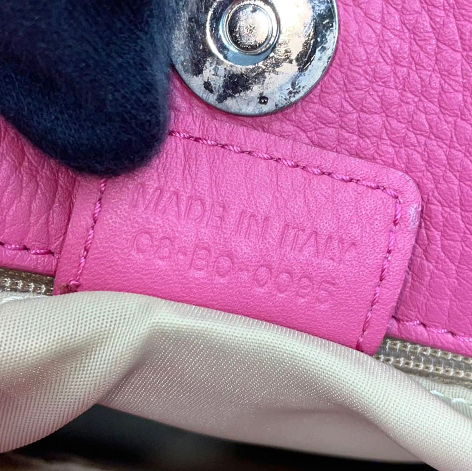 Christian Dior Street Chic Trotter Handbag Canvas Leather Beige Pink *Dust bag